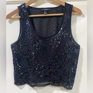 Beaded Mesh Tank Top